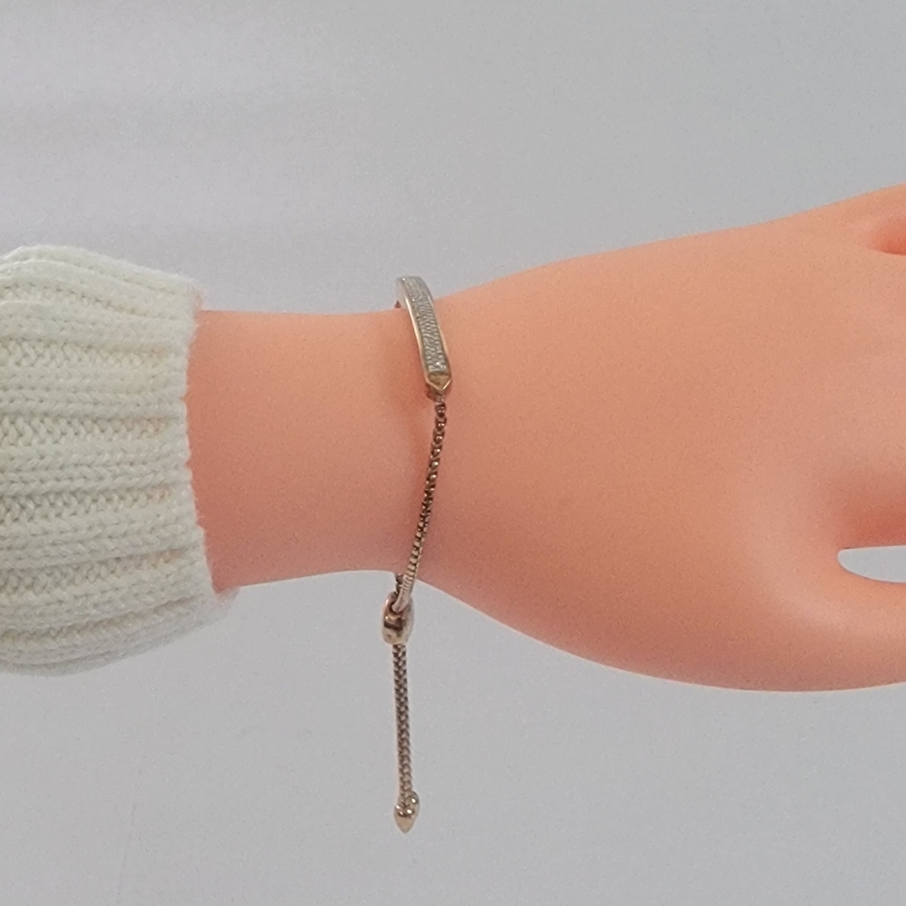 Monica Vinader Baja Skinny Bracelet 18k Rose Gold Vermeil & Diamond